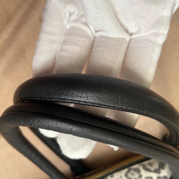 See By Chloe Leopard purse shoulder bag in beige/black canvas & black leather - Picture 5 of 16